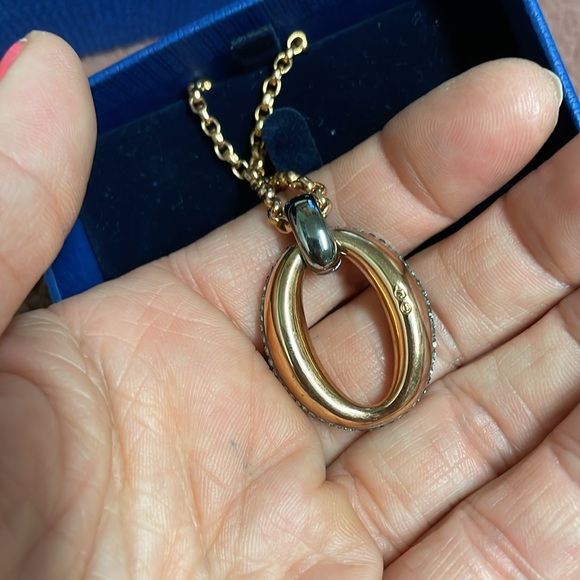 Swarovski rose gold diamond pendant necklace - Picture 3 of 10